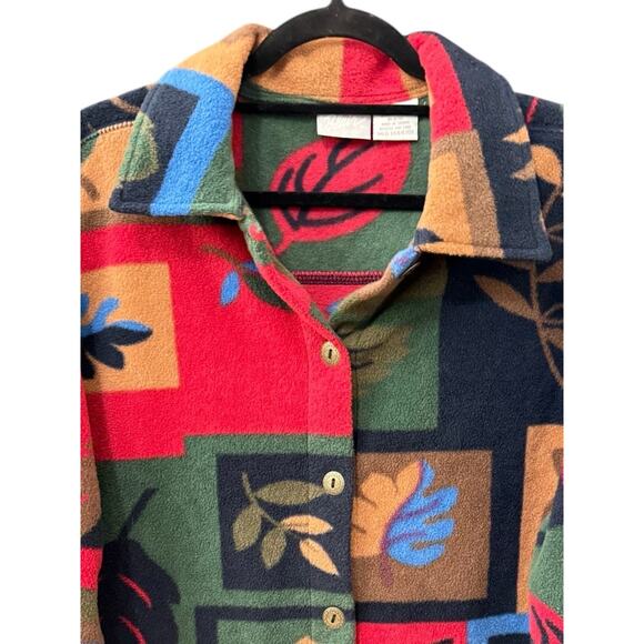 Blair Fleece Barn Jacket Cardigan Patchwork Autumn Cabincore Sz M Multicolor Vtg - Picture 4 of 8